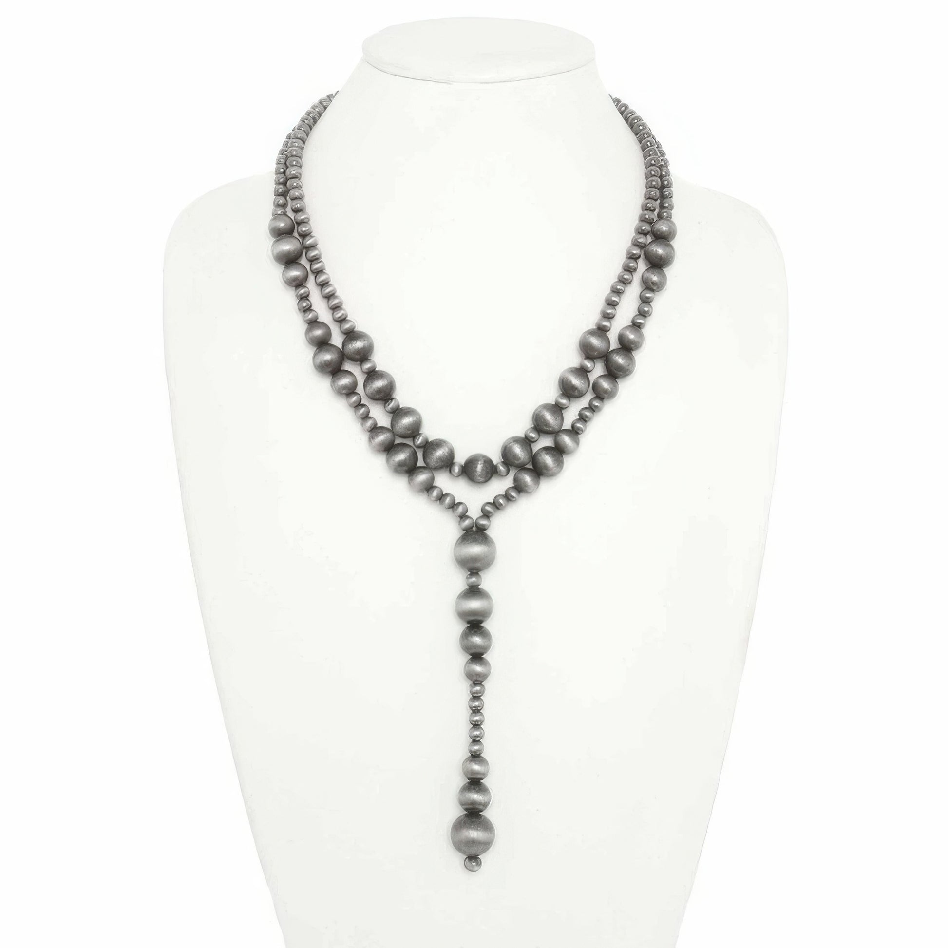 Western Multi Strand Beaded Lariat Necklace