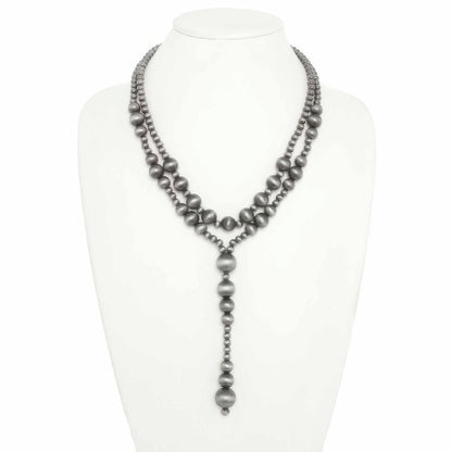 Western Multi Strand Beaded Lariat Necklace
