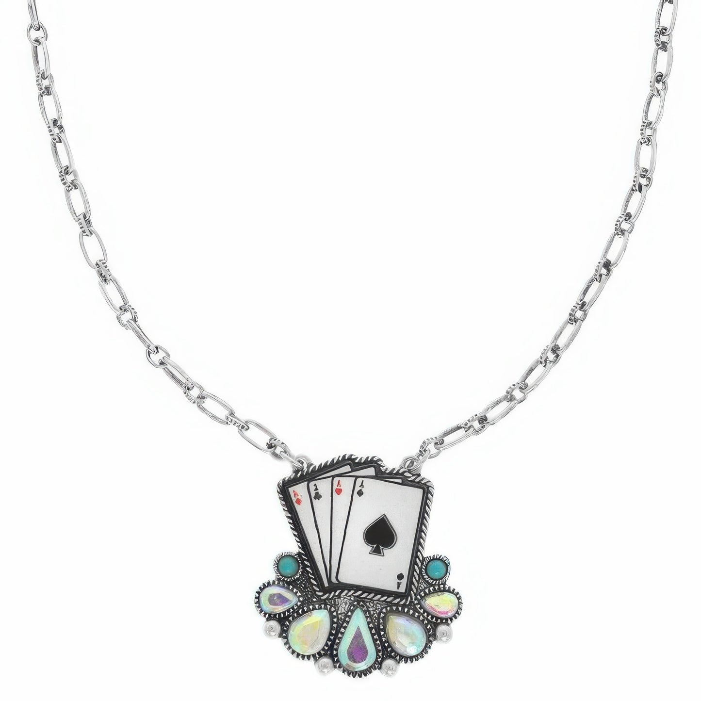 Western Ace Of Spades Pendant Necklace