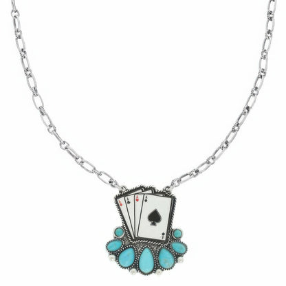 Western Ace Of Spades Pendant Necklace