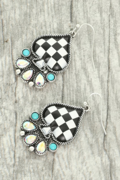 Western Ace Of Spades Dangle Earrings