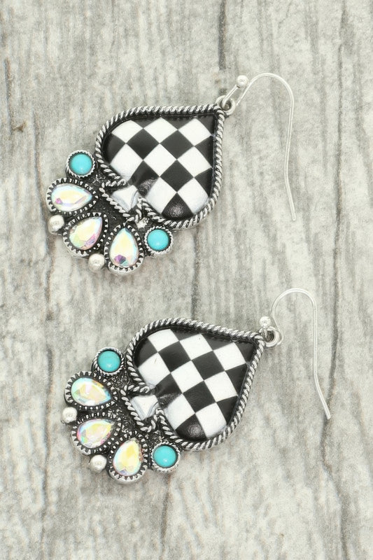 Western Ace Of Spades Dangle Earrings