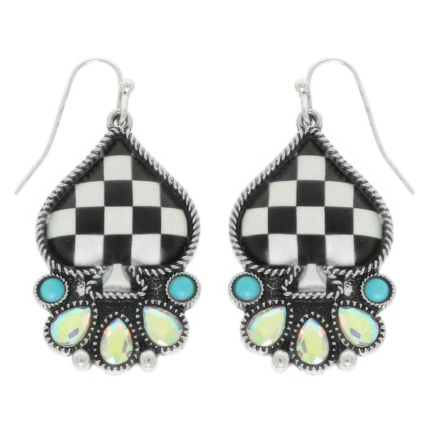 Western Ace Of Spades Dangle Earrings