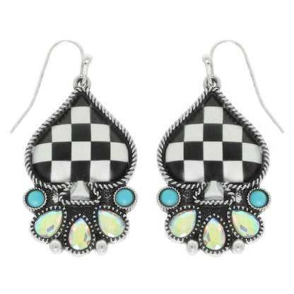 Western Ace Of Spades Dangle Earrings