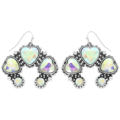 Western Hearted Squash Blossom Earrings