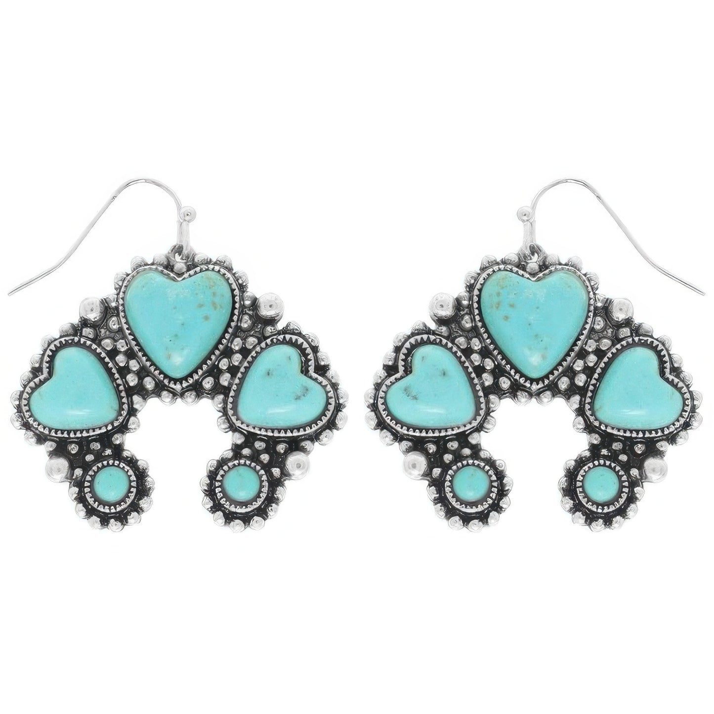 Western Hearted Squash Blossom Earrings