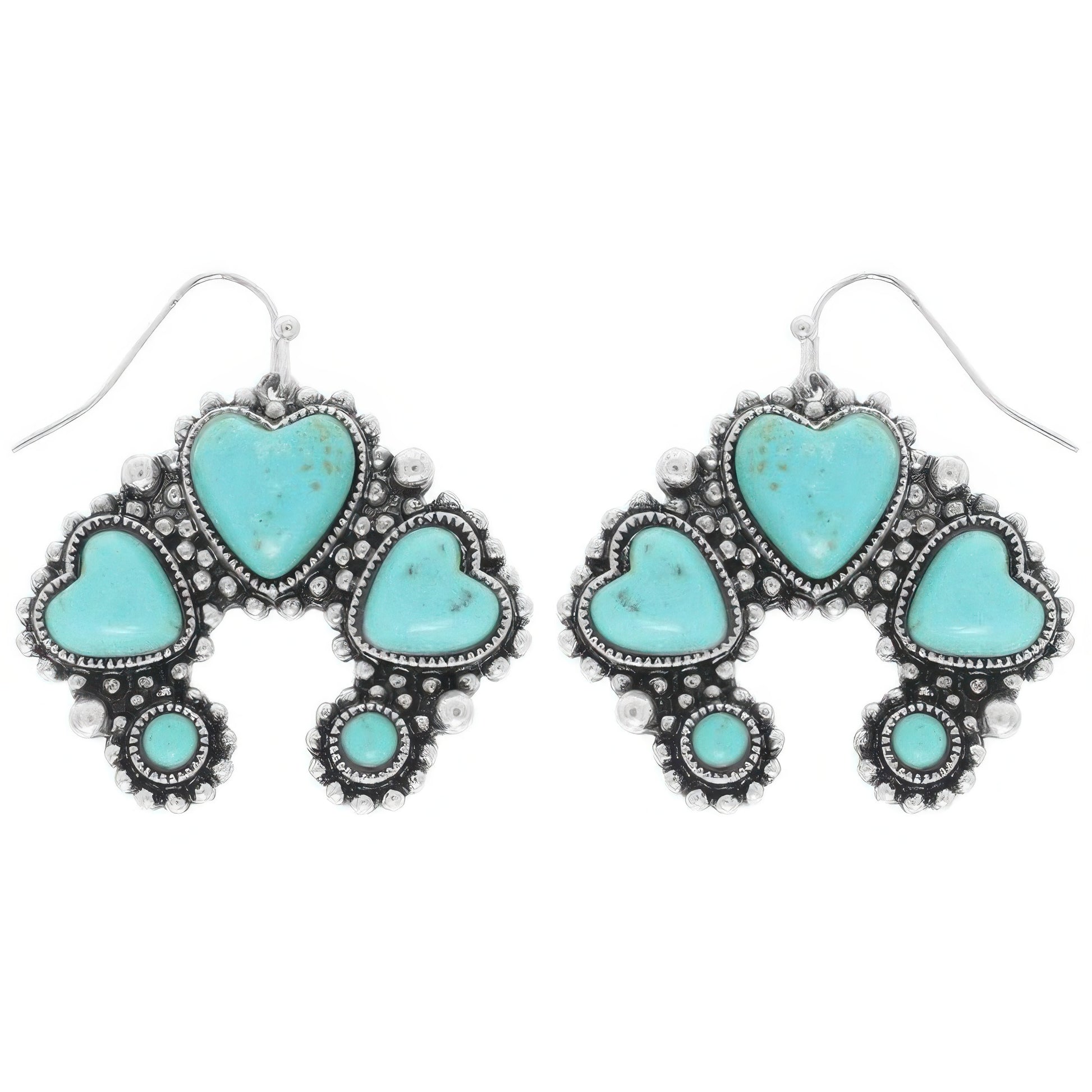 Western Hearted Squash Blossom Earrings