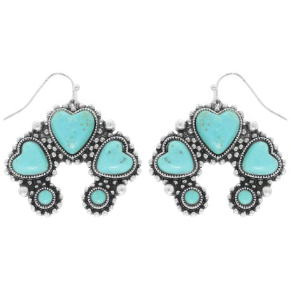 Western Hearted Squash Blossom Earrings
