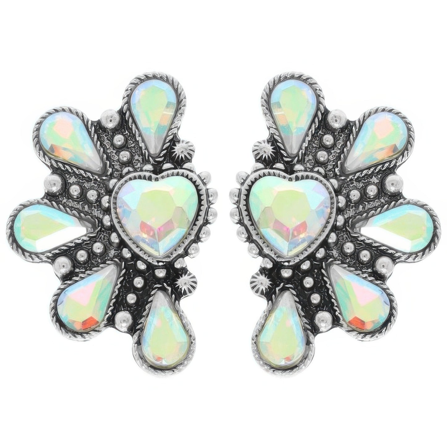 Western Hearted Concho Earrings