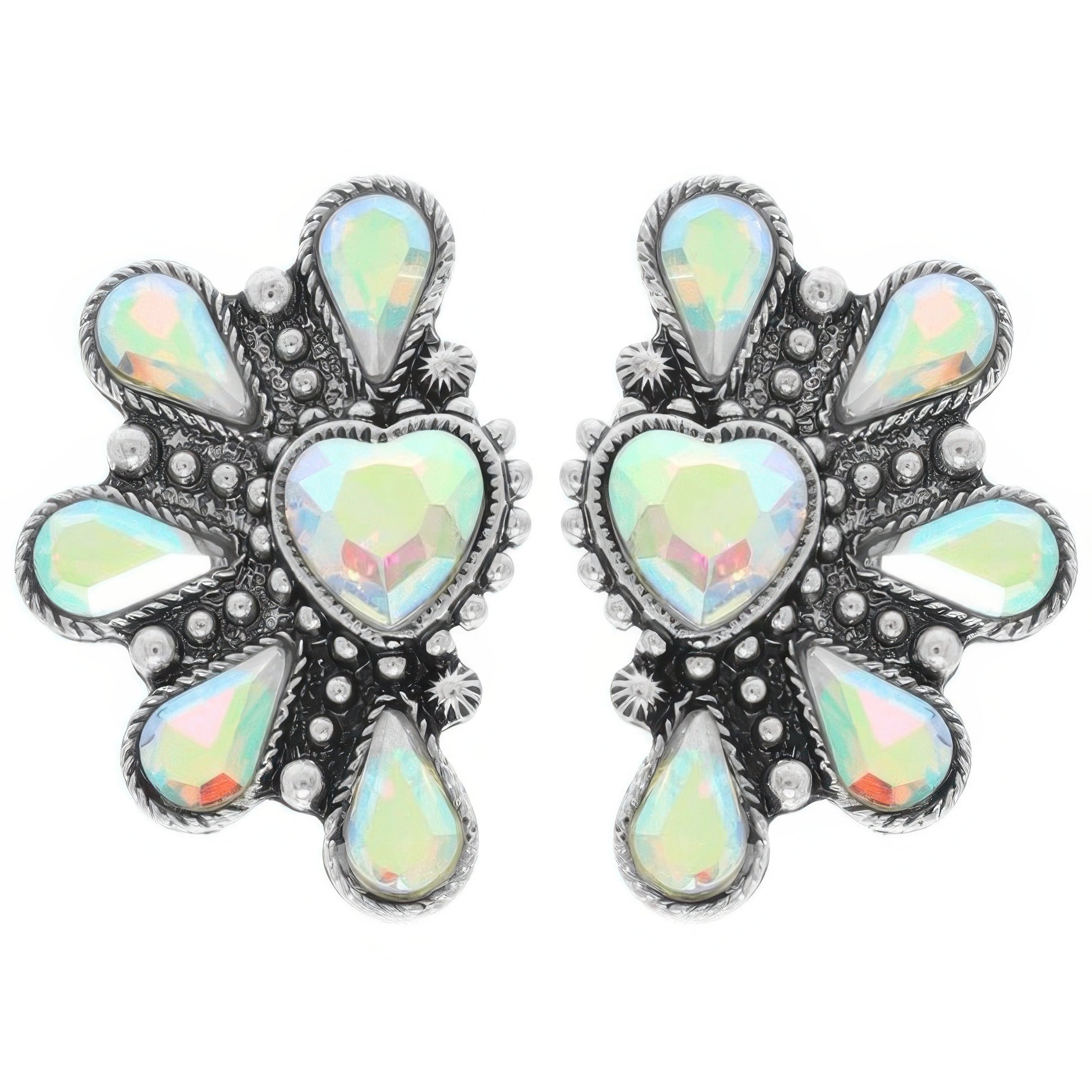 Western Hearted Concho Earrings