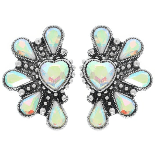 Western Hearted Concho Earrings