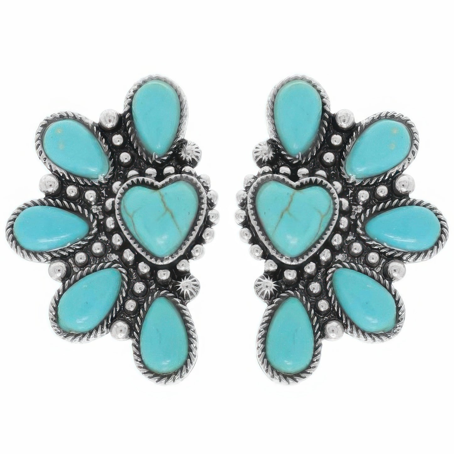 Western Hearted Concho Earrings
