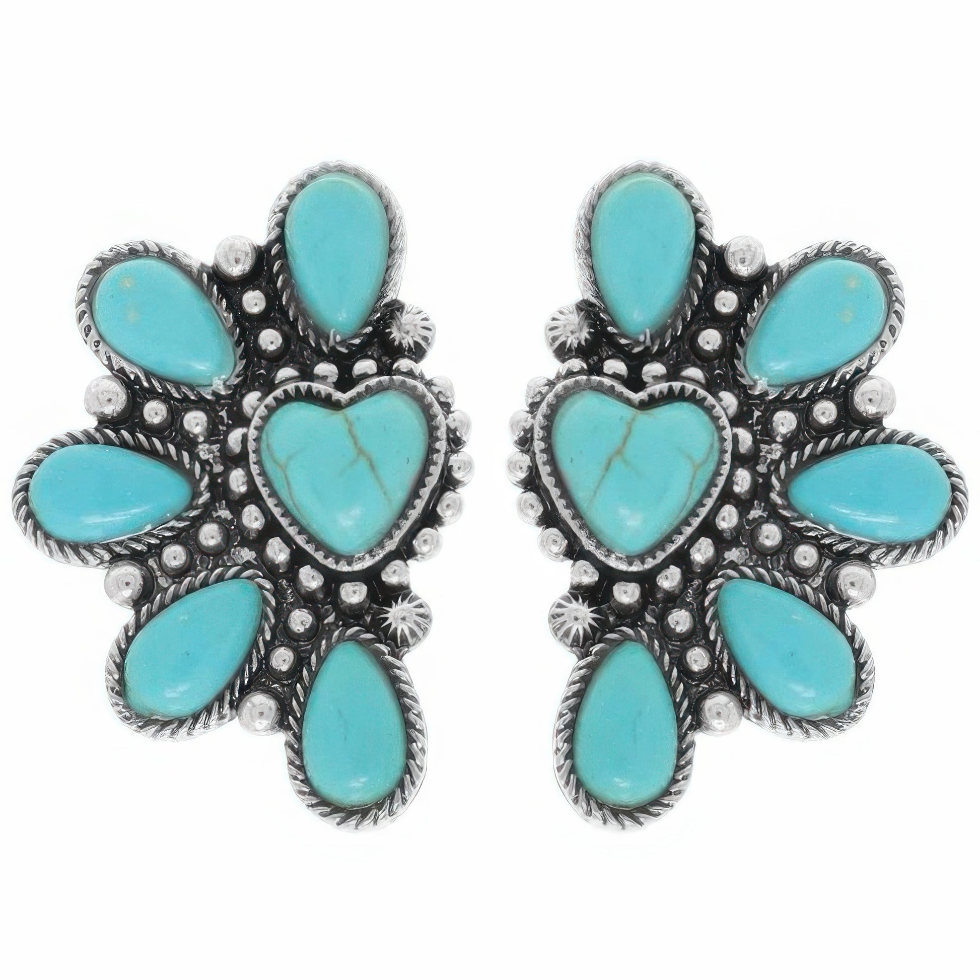 Western Hearted Concho Earrings