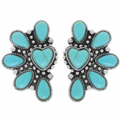 Western Hearted Concho Earrings