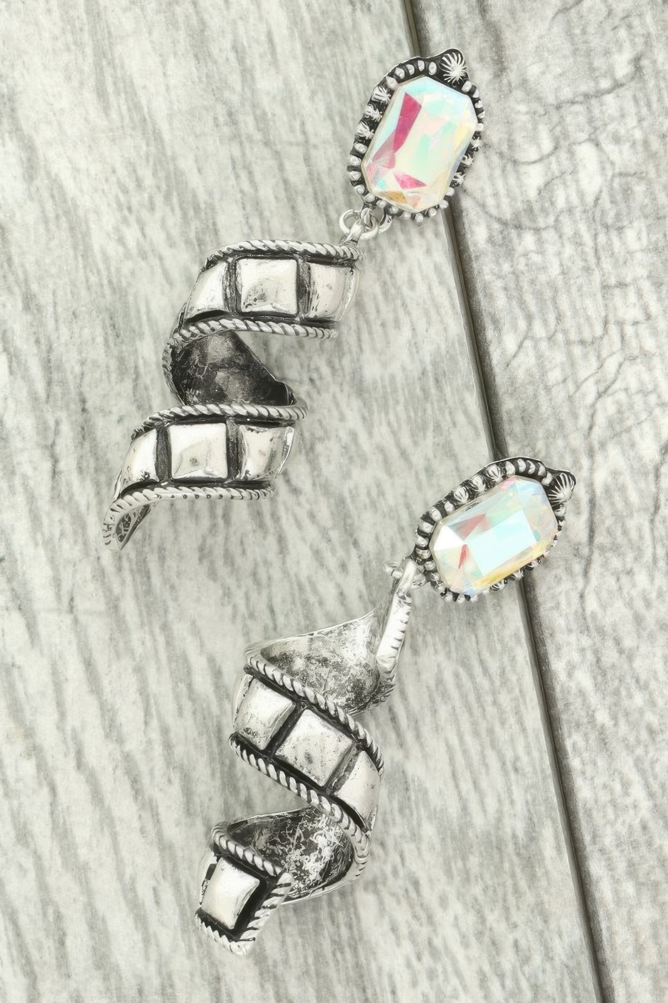 Western Jeweled Spiral Post Earrings