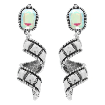 Western Jeweled Spiral Post Earrings