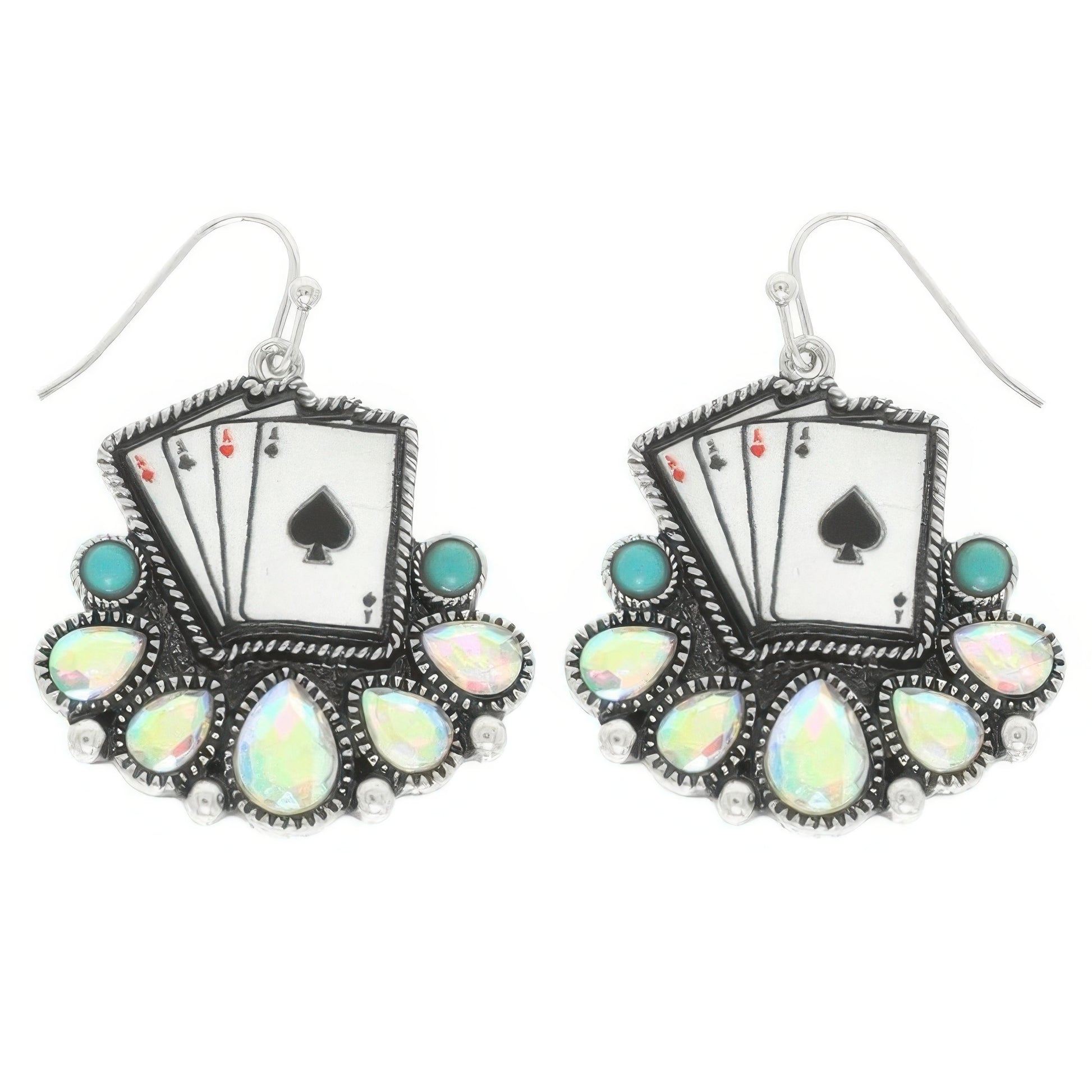 Western Ace Of Spades Dangle Earrings