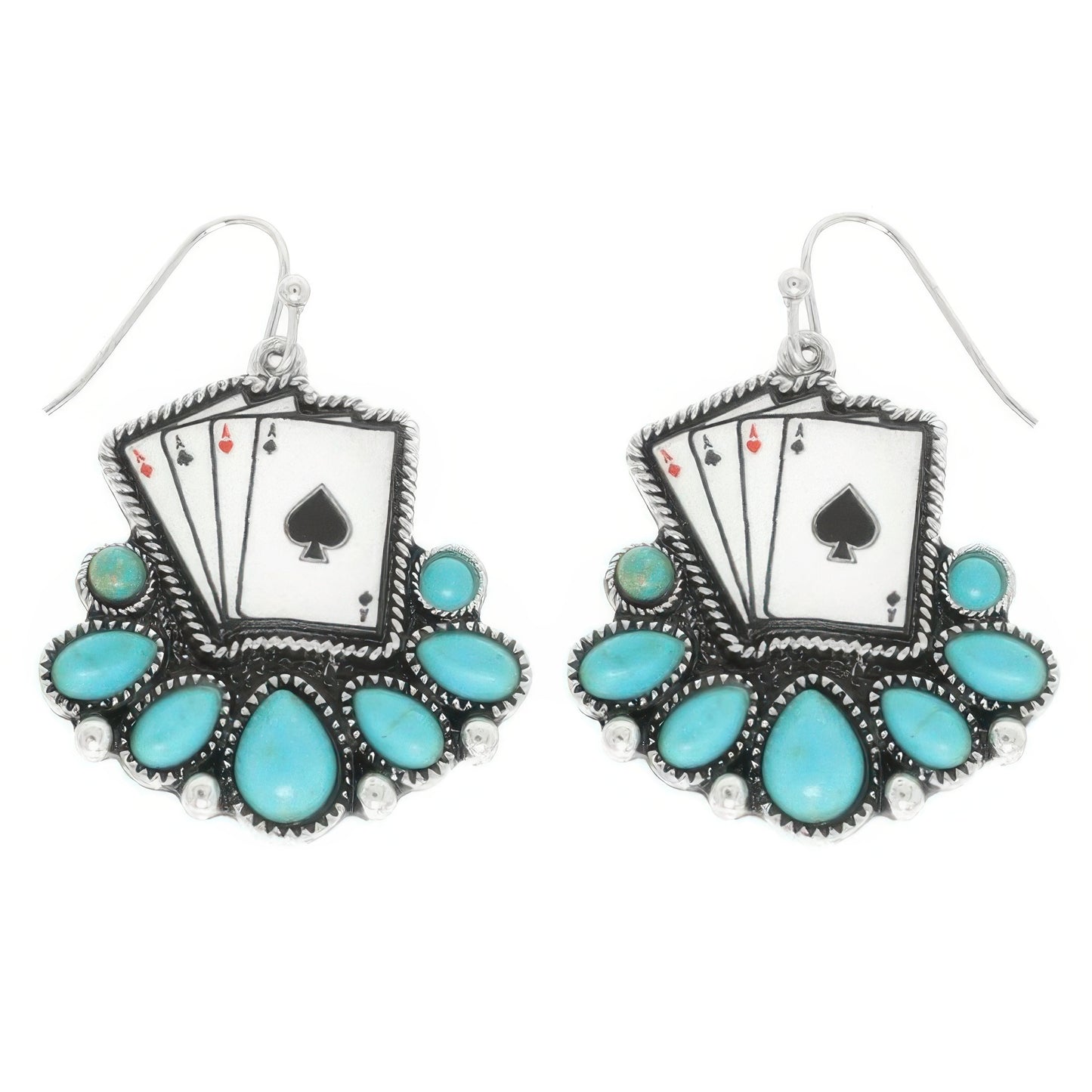 Western Ace Of Spades Dangle Earrings