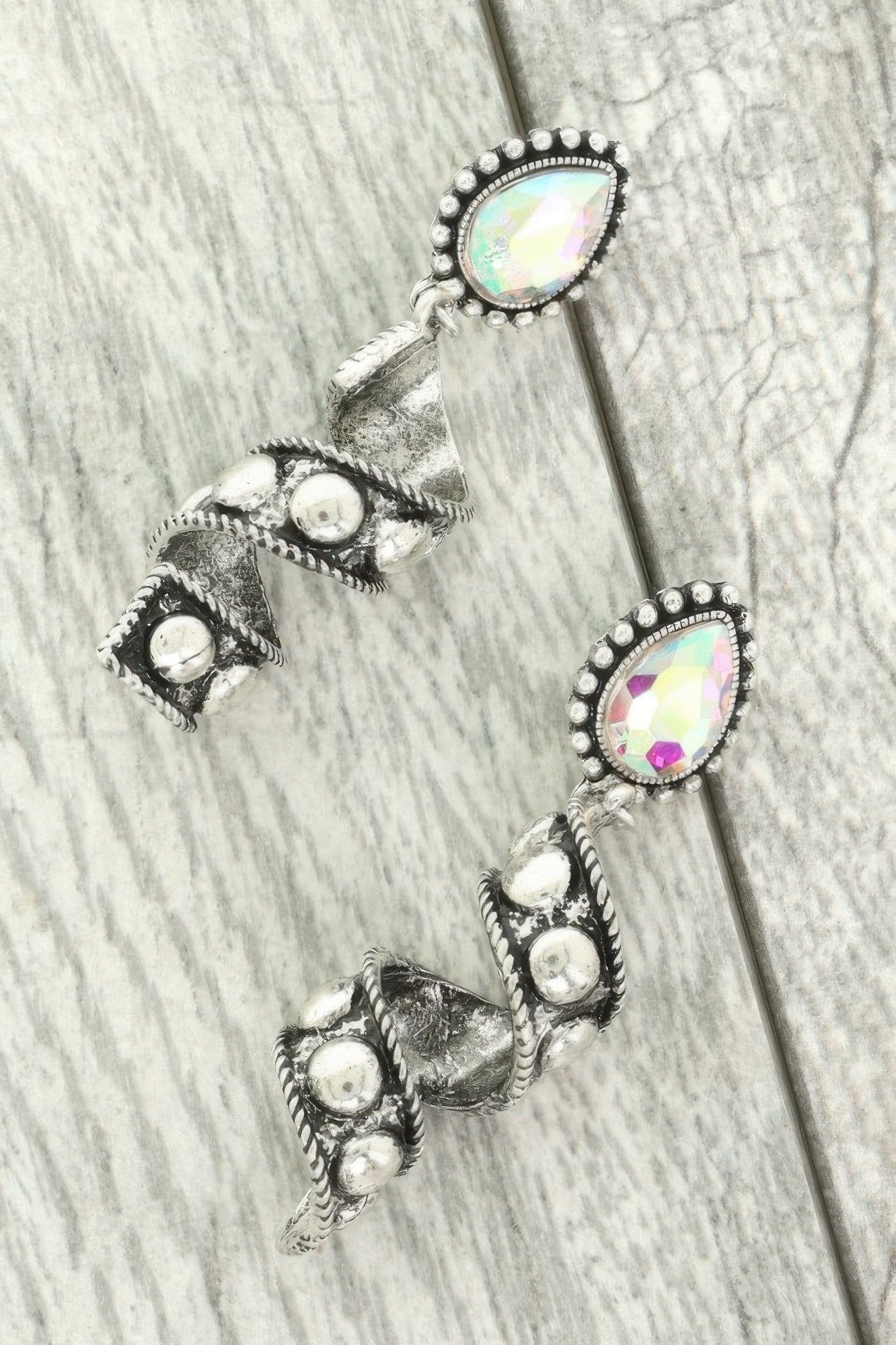 Western Teardrop Spiral Post Earrings