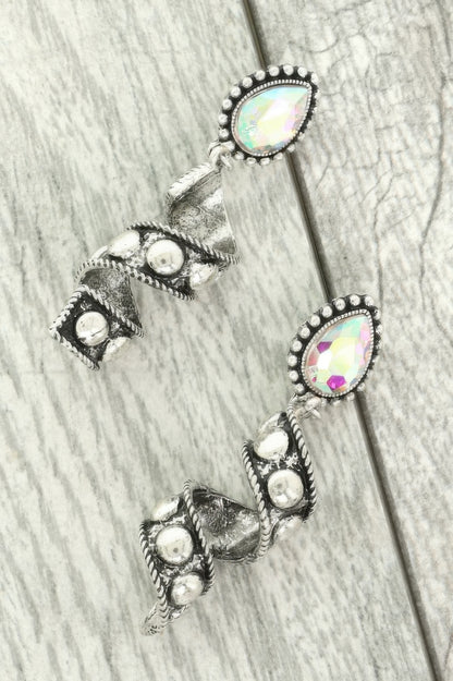 Western Teardrop Spiral Post Earrings