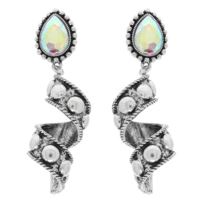 Western Teardrop Spiral Post Earrings