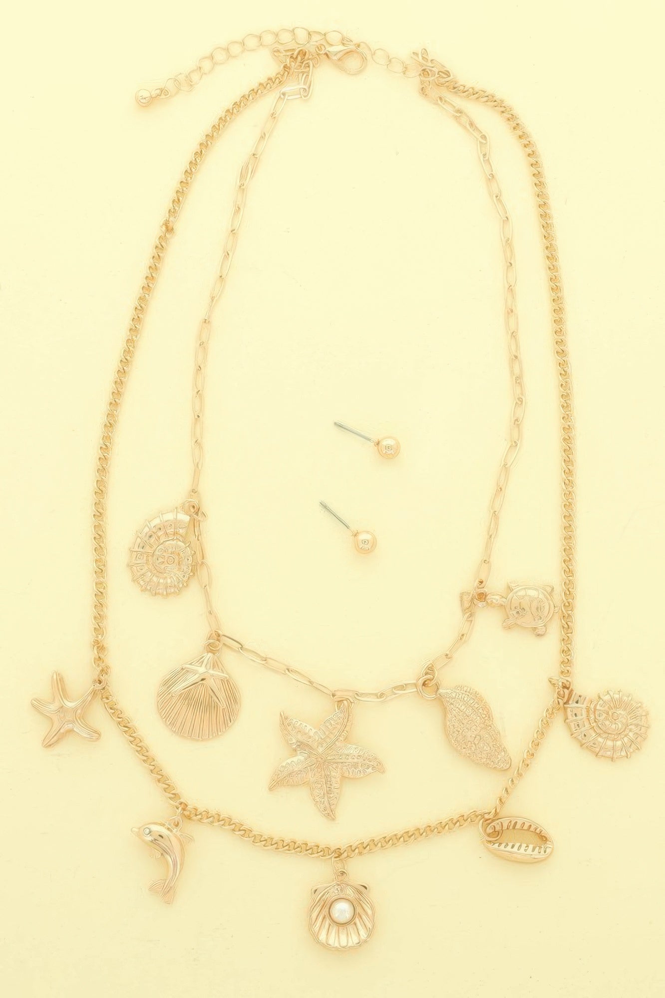 Sea Life Theme Charm Necklace Set
