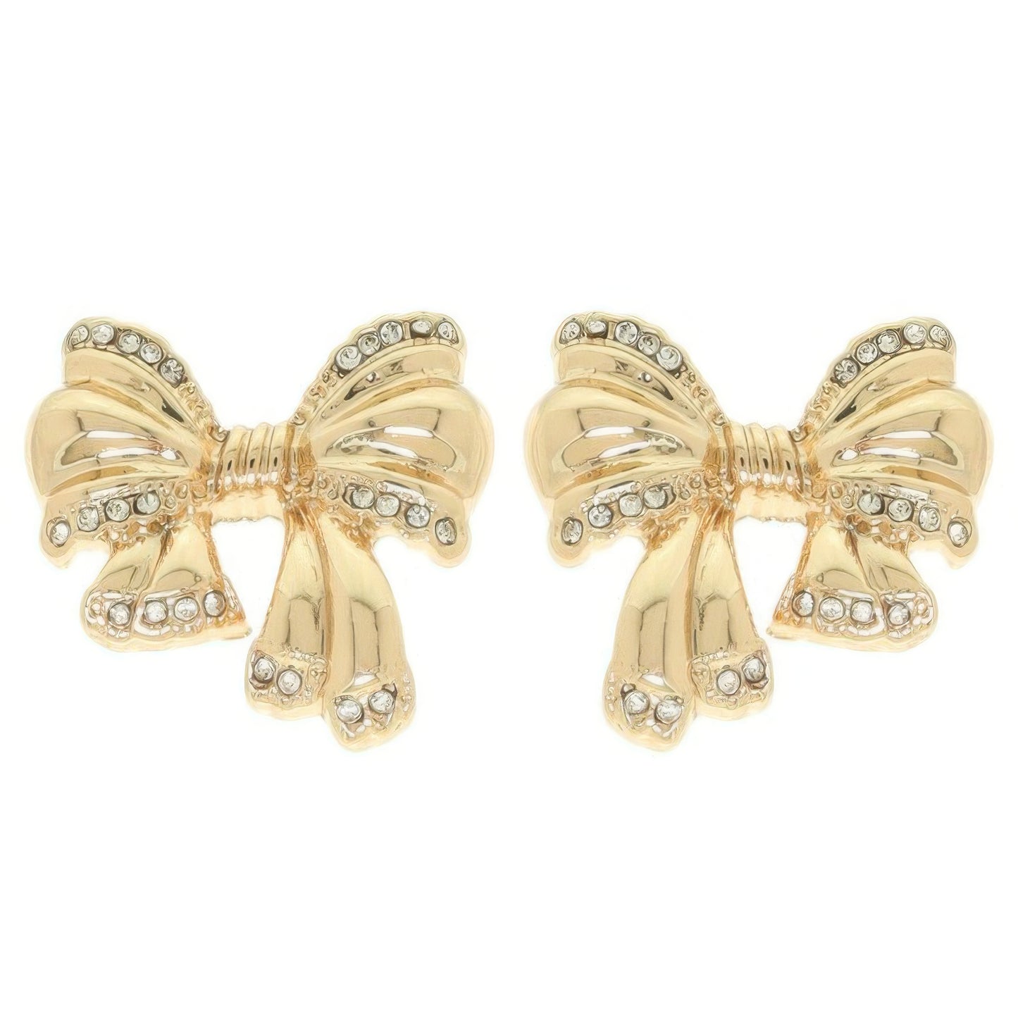 Polished Short Tail Bow Post Earrings