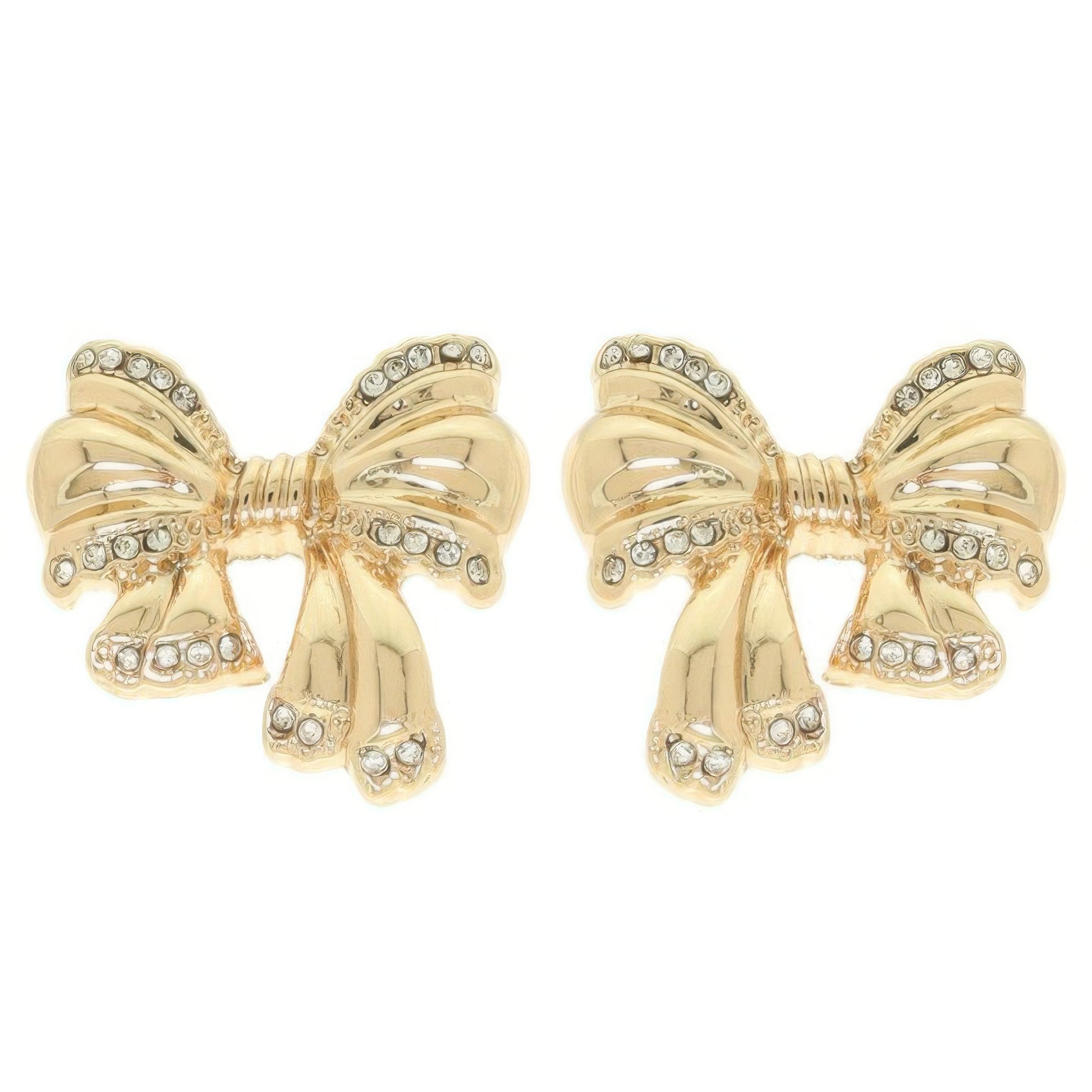 Polished Short Tail Bow Post Earrings