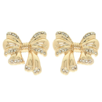 Polished Short Tail Bow Post Earrings