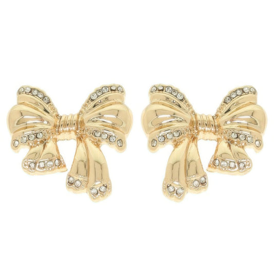 Polished Short Tail Bow Post Earrings