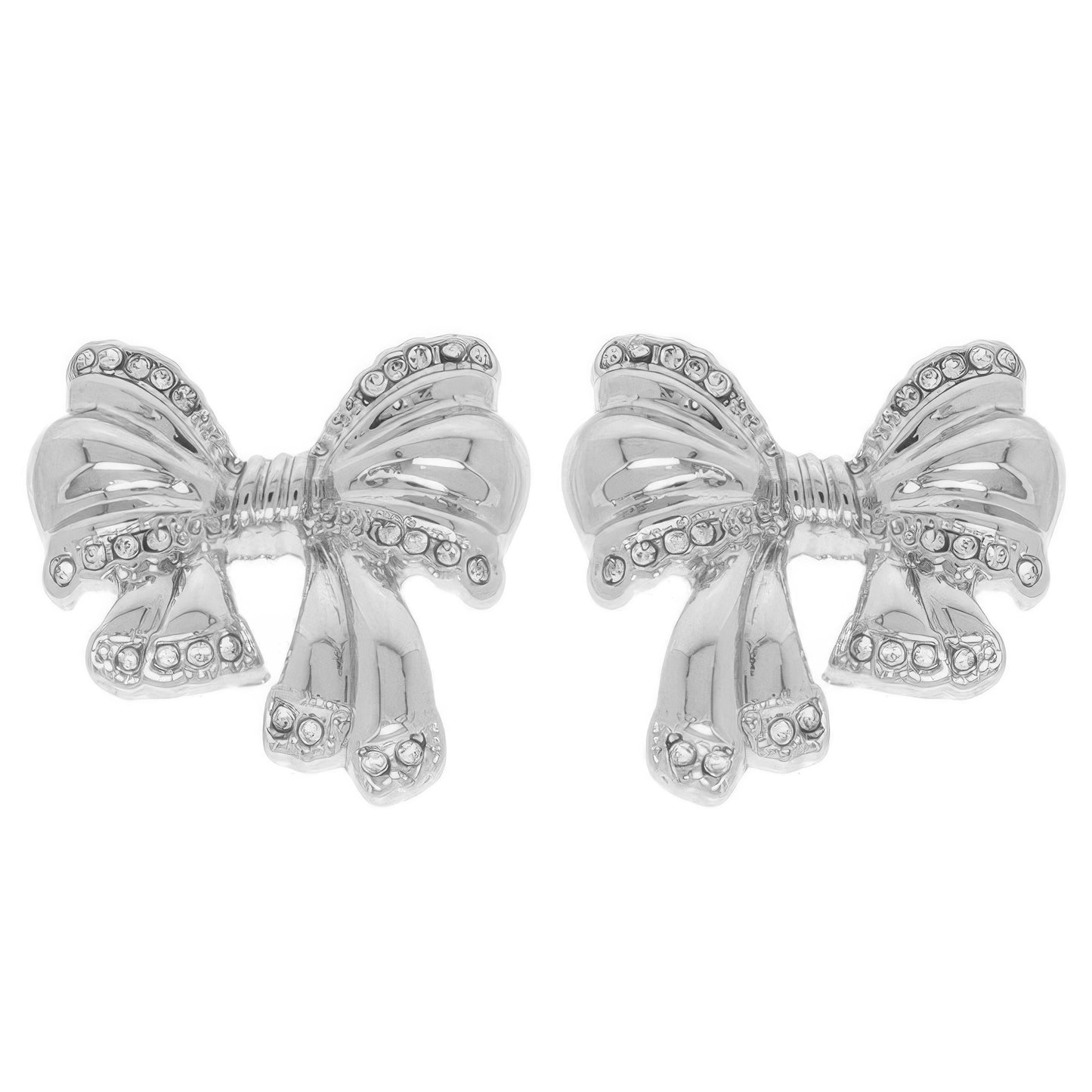 Polished Short Tail Bow Post Earrings