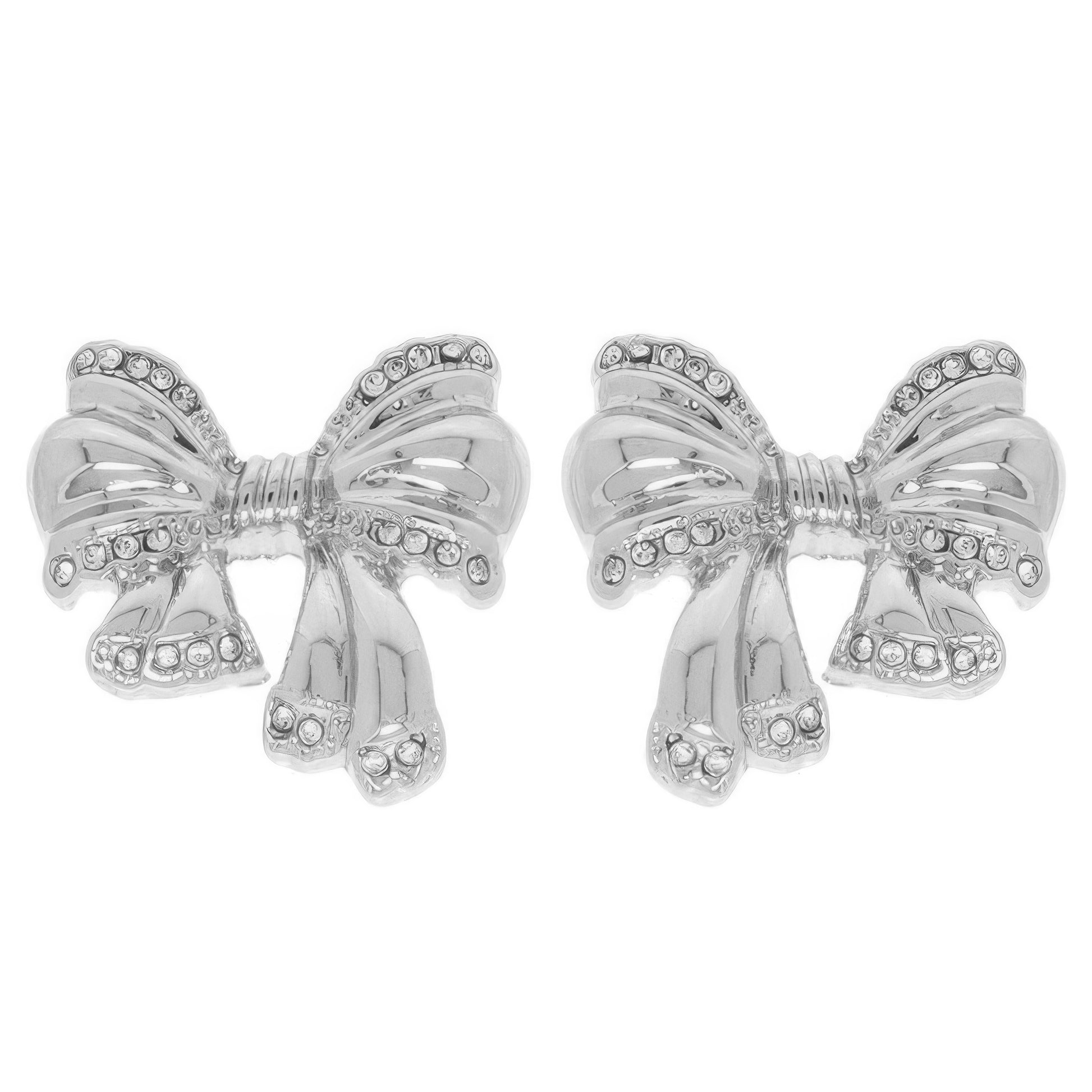 Polished Short Tail Bow Post Earrings
