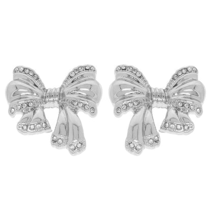 Polished Short Tail Bow Post Earrings