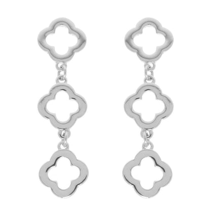 Polished Clover Linear Post Earrings