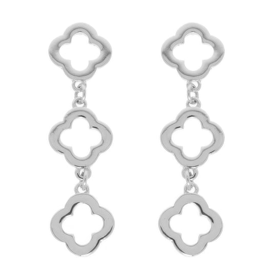 Polished Clover Linear Post Earrings