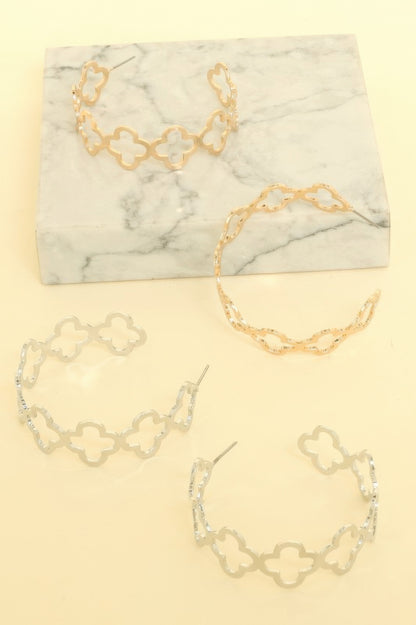 Clover Cutout Hoop Earrings