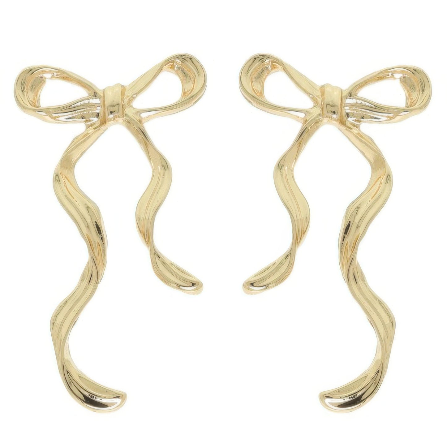 Long Tail Bow Ribbon Post Earrings