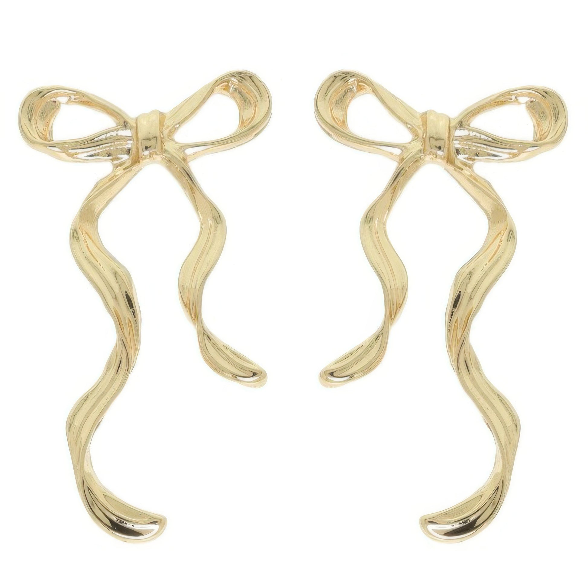 Long Tail Bow Ribbon Post Earrings