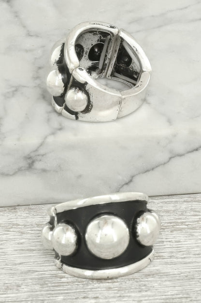 Western Dome Bubble Textured Stretch Ring