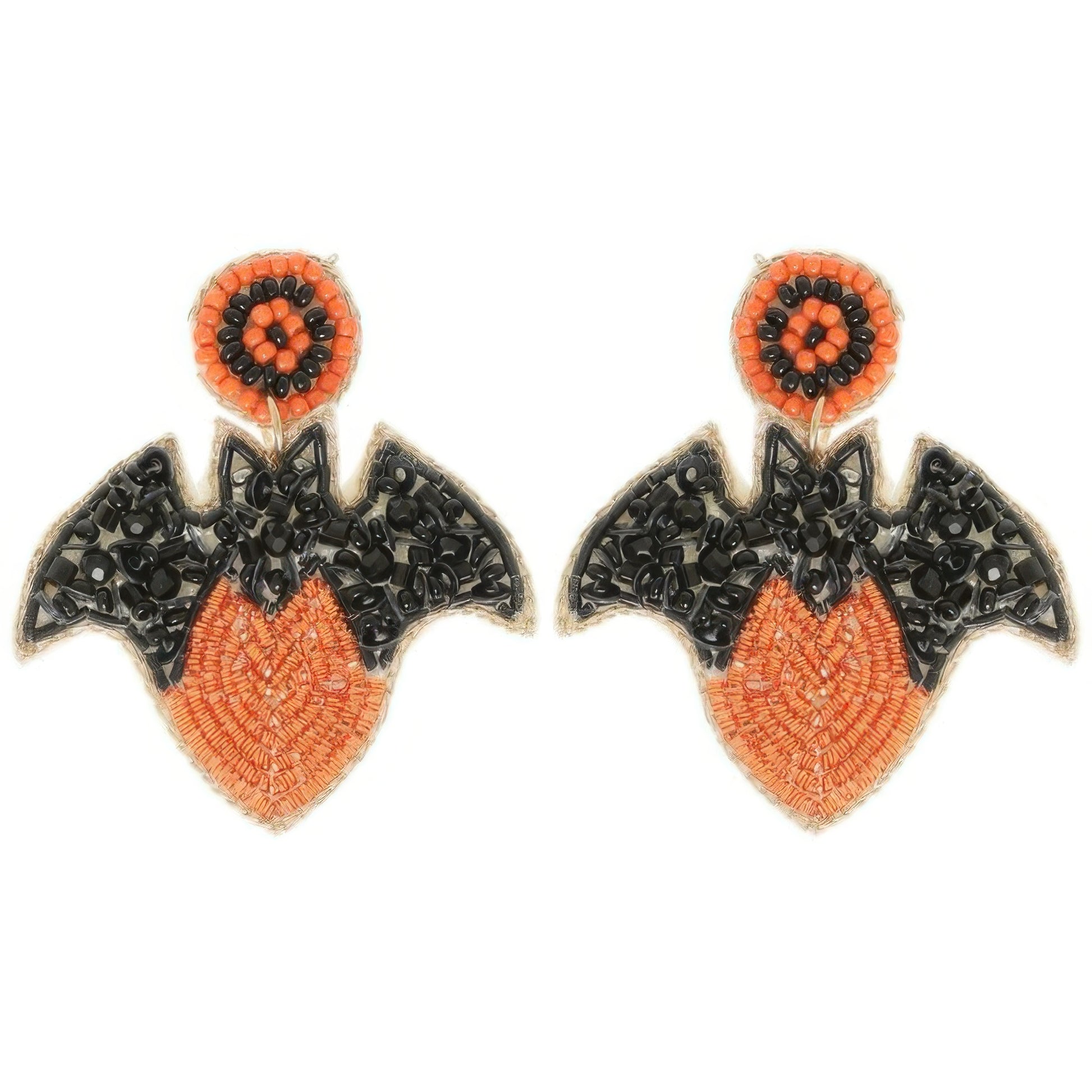 Halloween Bat On Heart Post Earrings