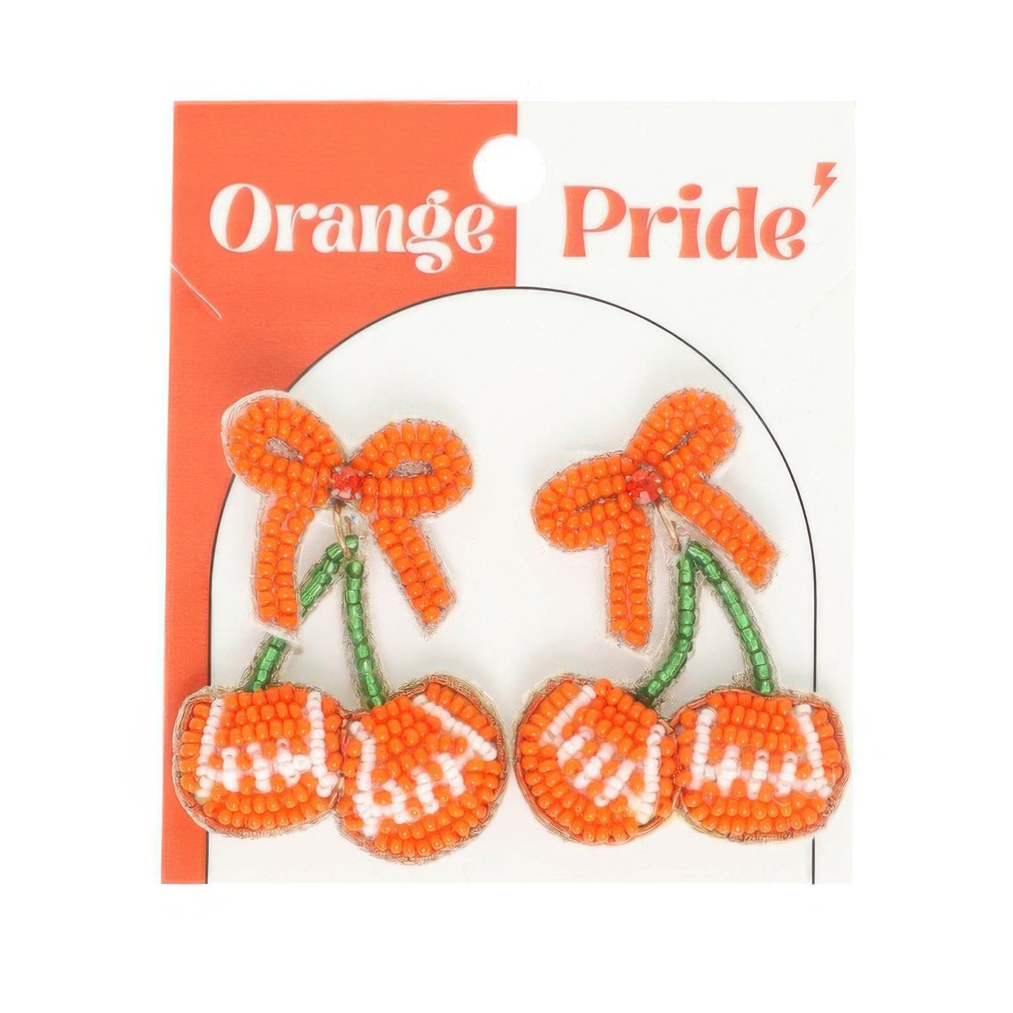 Gameday Cherry Heart Football Earrings