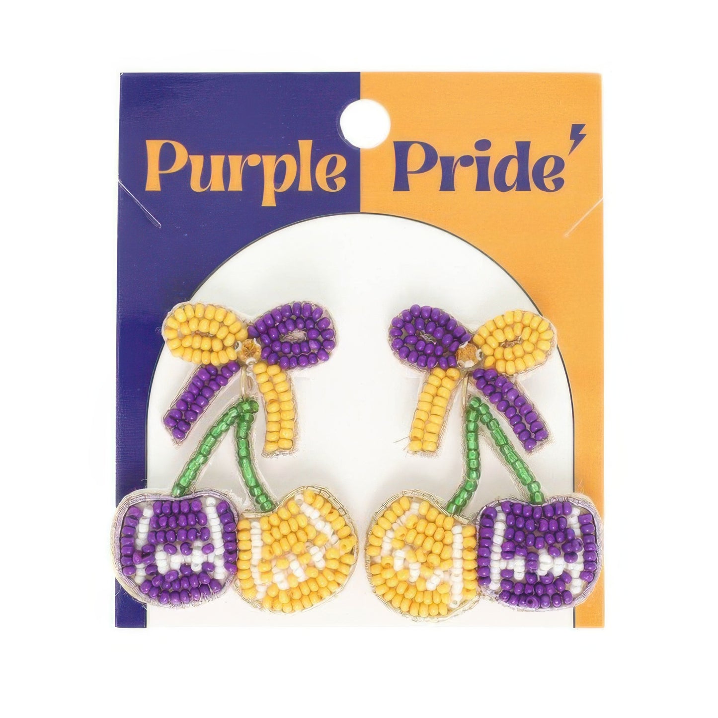 Gameday Cherry Heart Football Earrings