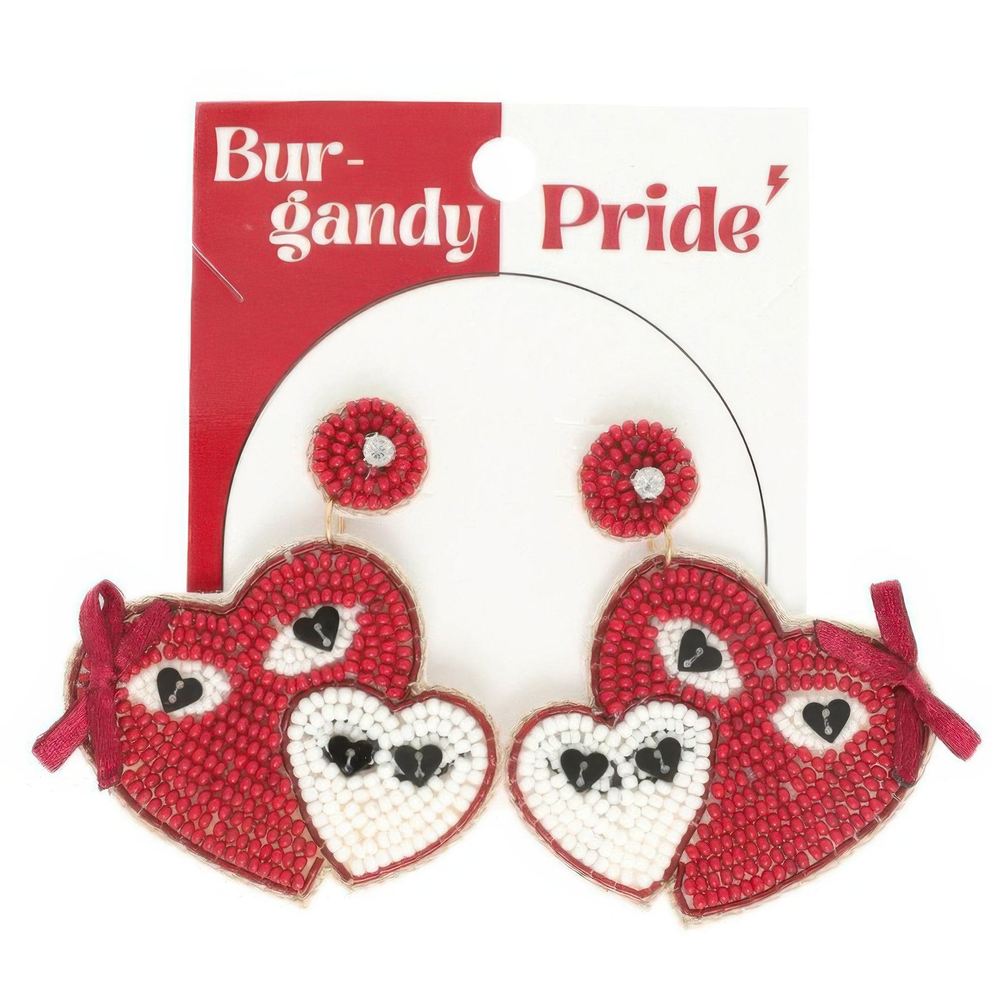 Gameday Football Heart Post Earrings