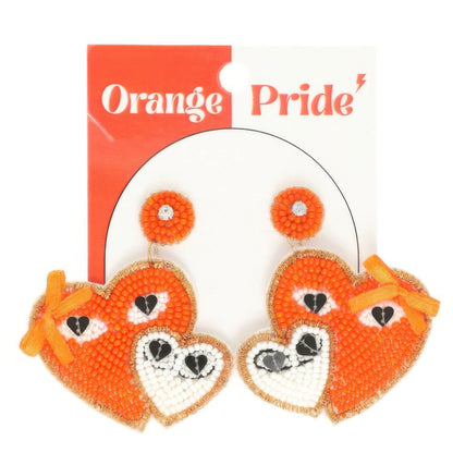 Gameday Football Heart Post Earrings