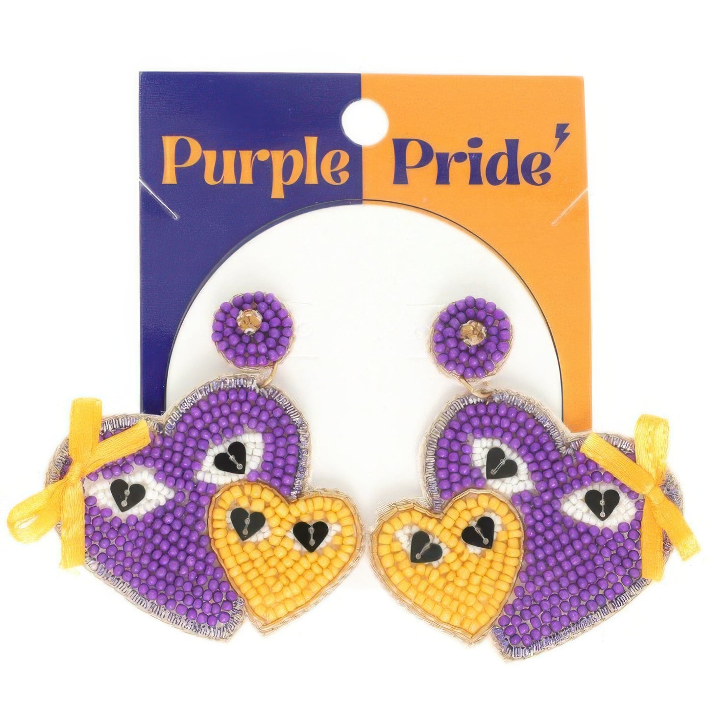 Gameday Football Heart Post Earrings