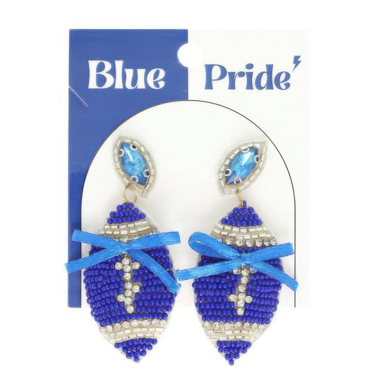 Gameday Football With Bow Post Earrings