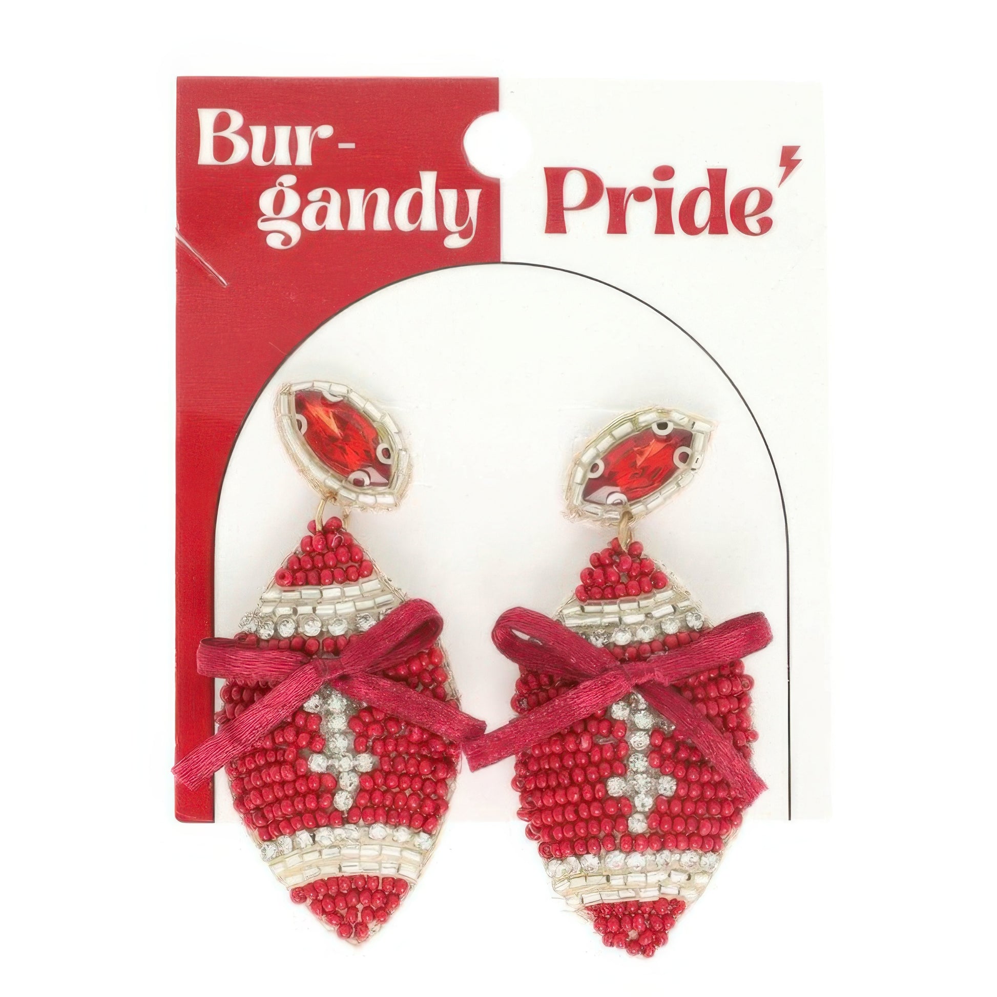 Gameday Football With Bow Post Earrings