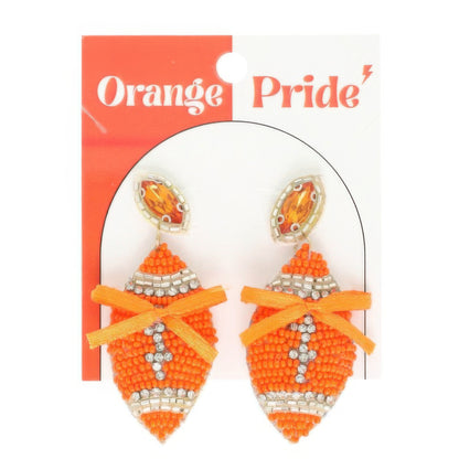 Gameday Football With Bow Post Earrings