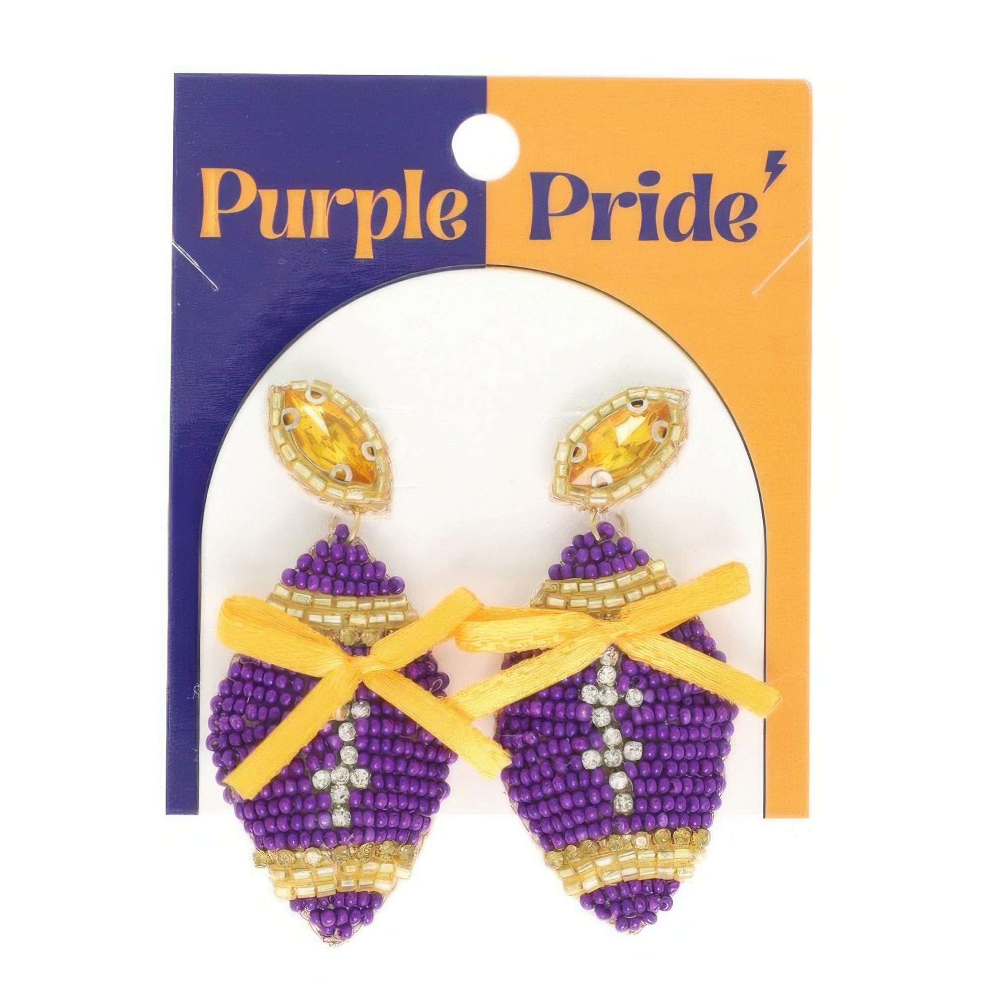 Gameday Football With Bow Post Earrings