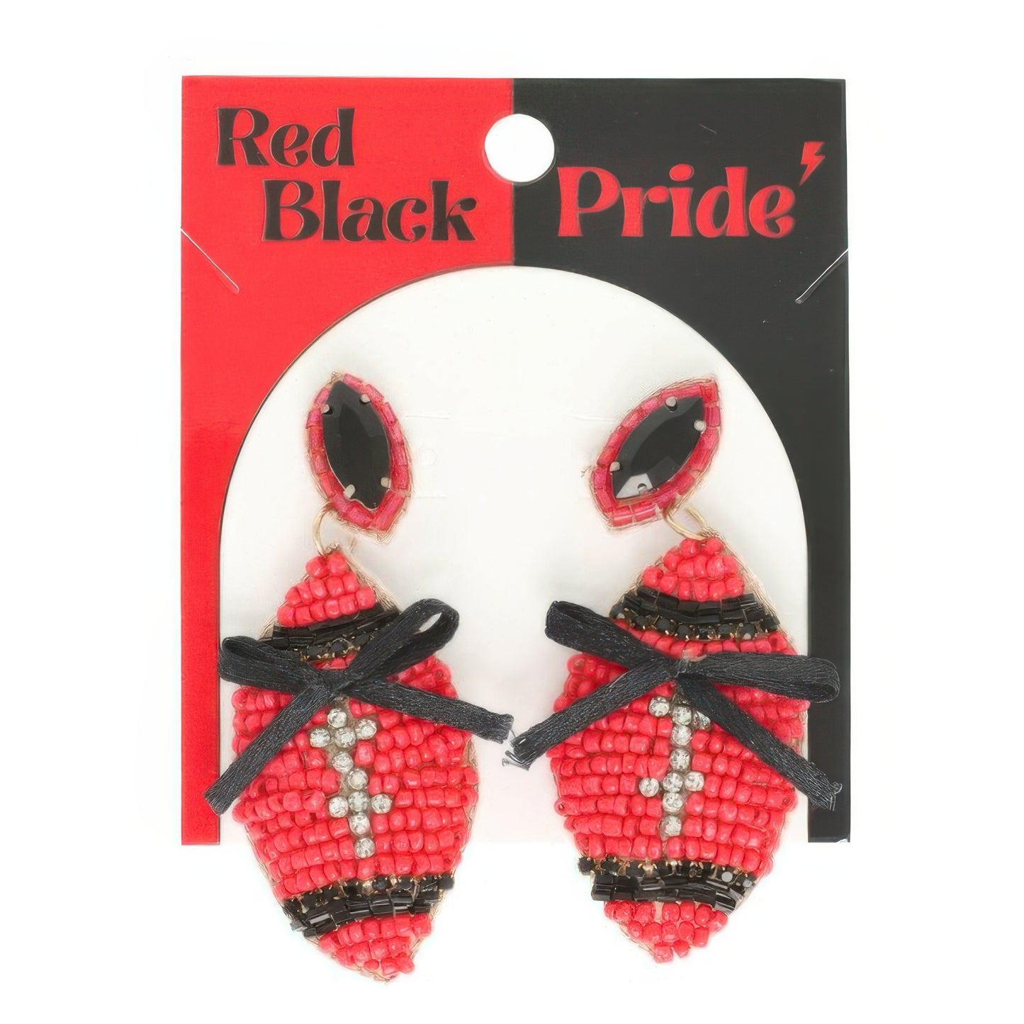 Gameday Football With Bow Post Earrings